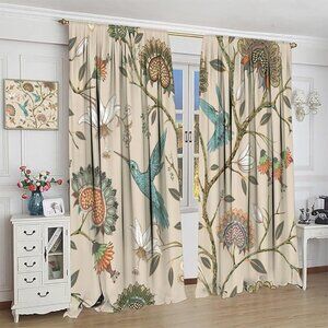 Boho Floral Curtain   20.5"W x 45"L